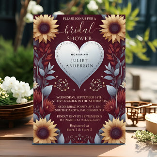 Invitation En Aluminium Nouveau Maroon traditionnel Automne Fête des marié