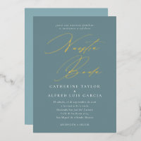 Nuestra Boda Espagnol Langue Bleu Script Mariage