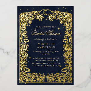Invitation En Aluminium Nuit Céleste Bleue Étoiles Lune Baby Shower de Mar
