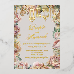 Invitation En Aluminium Nuits flamboyantes Arabian Pastel Floral Mariage