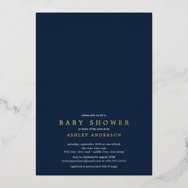 Invitation En Aluminium Oh Baby shower garçon (Recto)