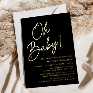 Invitation En Aluminium Oh Bébé Tenue de Soirée Bébé Noir et Or