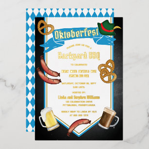 Invitation En Aluminium Oktoberfest Bavarian Beer Jardin BBQ Party