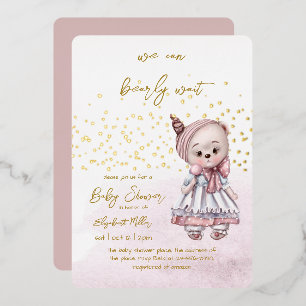 Invitation En Aluminium On Peut Attendre Bébé Fille Douche
