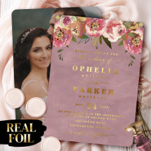 Ophelia Floral Cottagecore Photo Mariage Gold