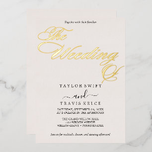 Invitation En Aluminium Or délicat   Mariage noir 