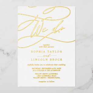 Invitation En Aluminium Or Orné de Feuille d'Or   Flourish Nous Faisons Ma