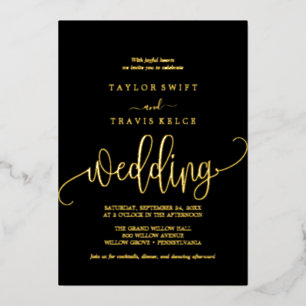 Invitation En Aluminium Or Romantique à Feuille D'Or Mariage à Décor Noi