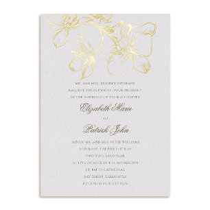 Invitation En Aluminium Orchidée Charm Formal Classic Hérloom Mariage ivoi