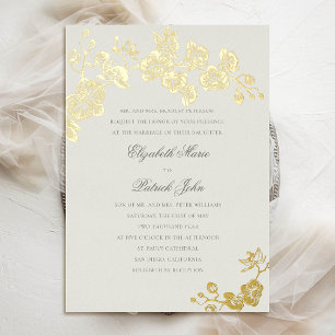 Invitation En Aluminium Orchidée classique classique Hérloom Ecru Art Mari