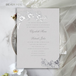 Invitation En Aluminium Orchidée Hirloom ivoire Classique Mariage officiel