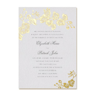 Invitation En Aluminium Orchidée Vows ivoire Formal Classic Mariage de l'h