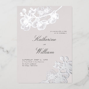 Invitation En Aluminium Orchidées Tux Mariage Classique Moderne Formel Arg