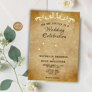 Invitation En Aluminium Ornement en papier ancien Mariage romantique à l'a