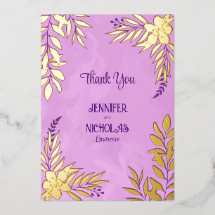 Invitation En Aluminium Ornements de fleurs et de feuilles élégants pour m