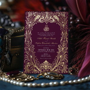 Invitation En Aluminium Ottoman Turc de mariage ottoman pourpre prune