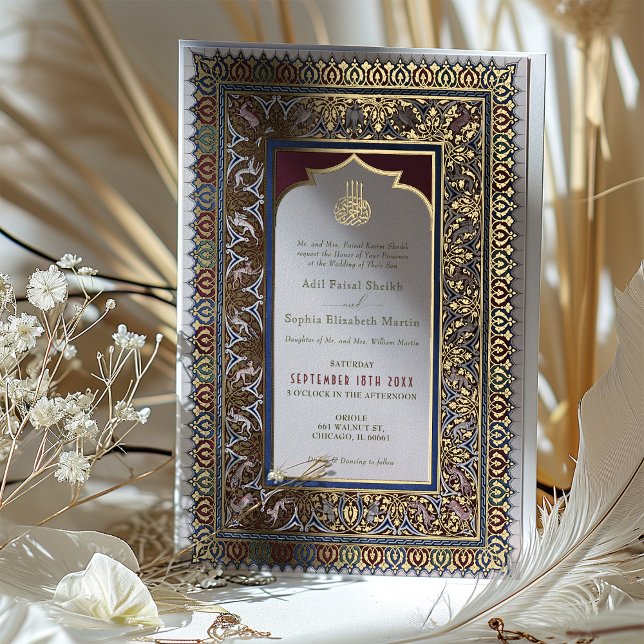 Invitation En Aluminium Ottomane turque de mariage de prune violette islam (Créateur téléchargé)
