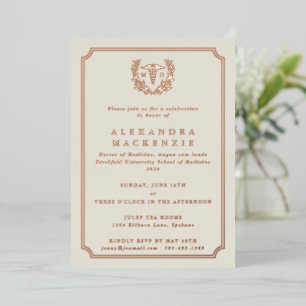 Invitation En Aluminium Oyster MD Caduceus+Laurel Wreath Graduation