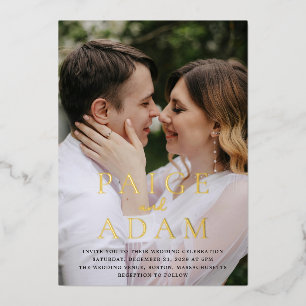 Invitation En Aluminium Paige Photo Mariage moderne