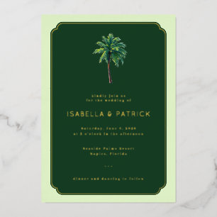 Invitation En Aluminium Palmier vert élégant