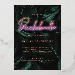 Invitation En Aluminium Palmiers Tropicaux Luxueux   Enterrement de Vie de