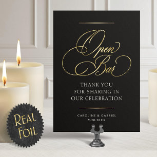 Invitation En Aluminium Pancarte de table pour contrecarrer le bar ouvert