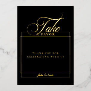 Invitation En Aluminium Panneau de mariage Classic Ivory Black Take A Favo
