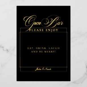 Invitation En Aluminium Panneau de mariage classique ivoire noir pour bar