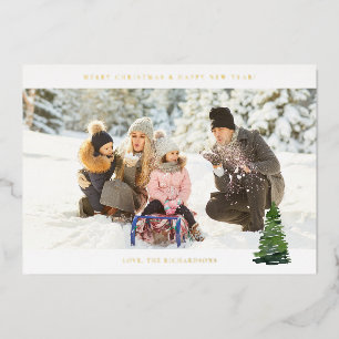 Invitation En Aluminium Panoramique Chic H Photo - Arbre de Noël