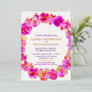 Invitation En Aluminium Panseuse rose mariage or