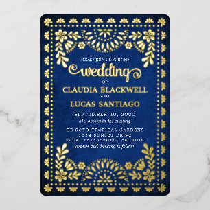 Invitation En Aluminium Papel Picado Mariage