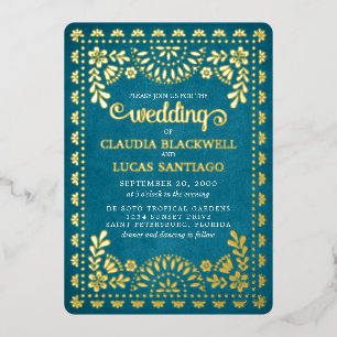 Invitation En Aluminium Papel Picado Mariage