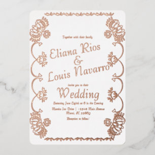 Invitation En Aluminium Papel Picado Mexicain Mariage Populaire Pressé 