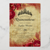 Papier à lettres Quinceanera Fleur Rouge Papillon