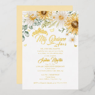 Invitation En Aluminium Papillon Doré Tournesol Mis Quince Quinceanera