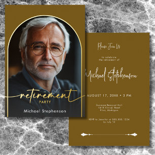 Invitation En Aluminium Parti de retraite minimaliste Brown moderne