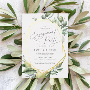 Invitation En Aluminium Parti d'engagement botanique du jardin méditerrané