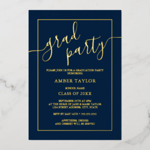 Invitation En Aluminium Parti d'or de la Marine moderne