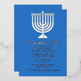 Invitation En Aluminium Parti Hanoukka Menorah