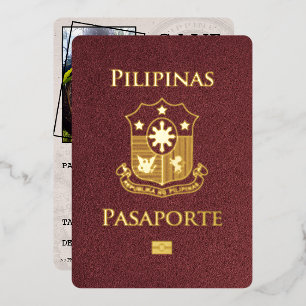 Invitation En Aluminium Passeport Bourgogne Philippines Save The Date