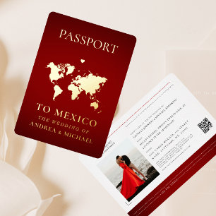 Invitation En Aluminium Passeport de voyage de destination de mariage en o