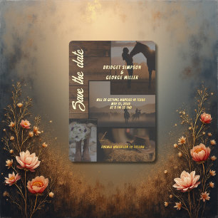 Invitation En Aluminium pays rustique mariage occidental enregistrer la da