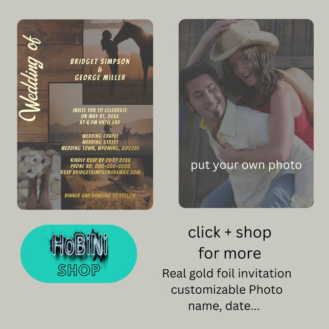 Invitation En Aluminium paysage rustique mariage de collage (rustic country landscape collage wedding foil invitation)