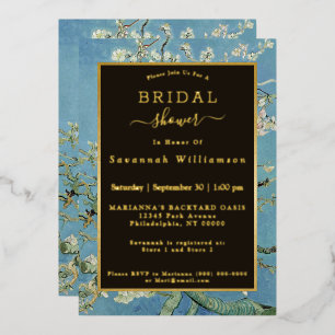 Invitation En Aluminium Peinture de floraison d'amandier de Van Gogh pour