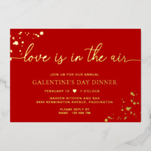 Invitation En Aluminium Peinture dorée rouge L'amour est dans l'air
