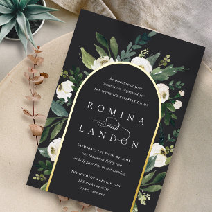 Invitation En Aluminium Peony blanc   Floral Arch Mariage