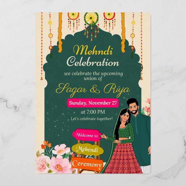 Invitation En Aluminium peonydelft fleuri botanique porcelainvi bleu blanc (Recto)