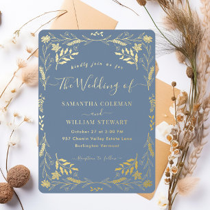 Invitation En Aluminium Périwinkle Elegant Boho Mariage de typographie mod