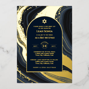 Invitation En Aluminium Personnalisable Bat Bar Mitzvah Événement, Élégant