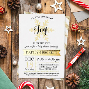 Invitation En Aluminium Petit Ensemble De Joie Baby shower De Noël Véritab